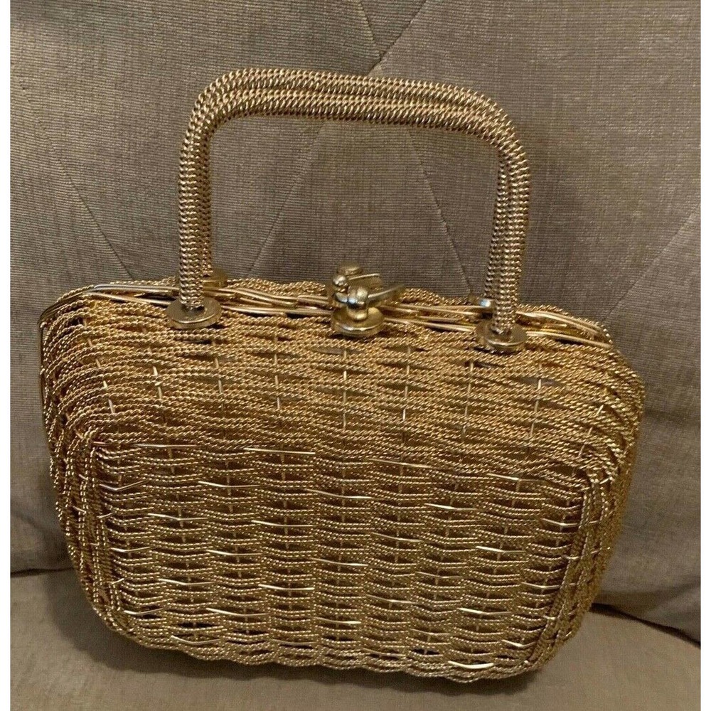 VINTAGE GOLD HOOK- LOCK MINI "EMILY IN PARIS" STYLE HANDBAG PURSE